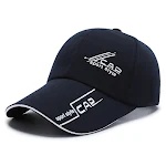 Blue hat with white edge