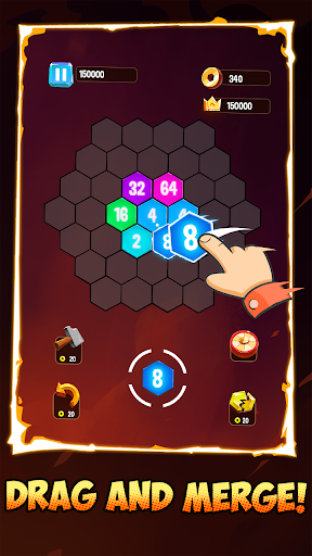 Screenshot 2048 Hexagon Merge Number Game