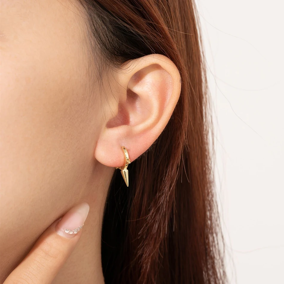 S925 Sterling Silver zakrivljene viseće minđuše