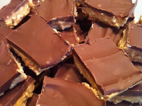 No Bake Chocolate PB Pretzel Ritz Bars