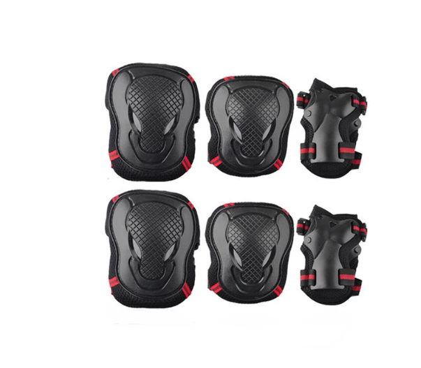 Protection pour chaussures de skate Ensemble de six équipements de protection pour le skateboard pour sécuriser vos sessions et prévenir les blessures.