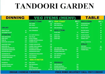 Tandoori Garden menu 
