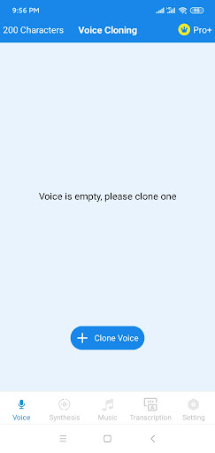 Screenshot Voice Clone - AI Voice Cloning