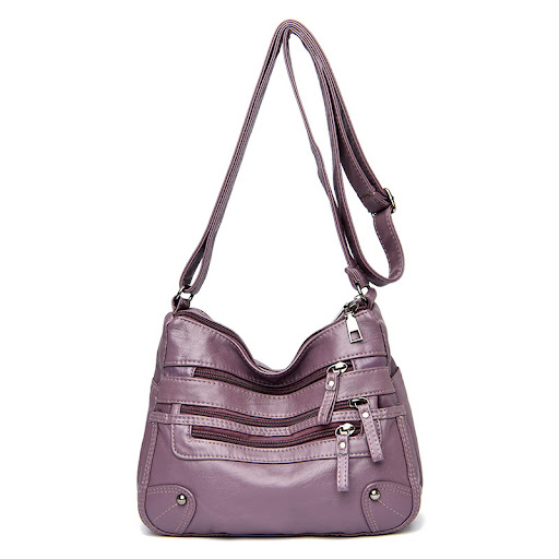 Title 2, Soft Leather Fashion All-Match Double Messenger...