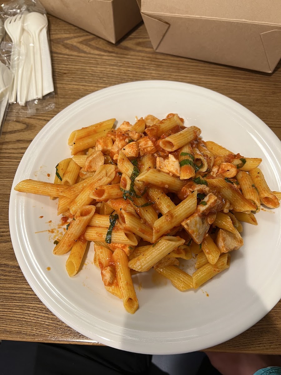 Gluten-Free pasta + grilled chicken