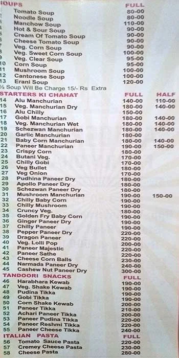 Santosh Plus Family Dhaba menu 