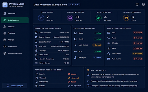 Privacy Lens — See What Websites Collect screenshot 2