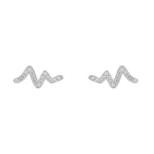 Title 2, S925 Silver Heartbeat Simple and Small Earrings...