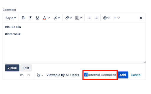 Add JIRA Internal Comment screenshot 2