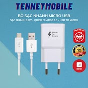 Combo Bộ Sạc Samsung - Củ Sạc Nhanh Samsung 15W Và Dây Cáp Sạc Micro Usb Dùng Cho Android