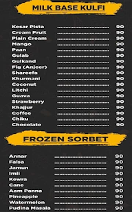 Kuremals Kulfi menu 1