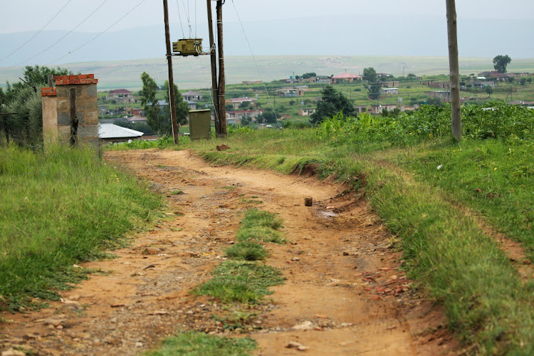 The road where Lipolelo Thabane, estranged wife of Prime Minister Thomas Thabane, was gunned down is seen on February 19 2020 in Hamasana village near Maseru, Lesotho. Picture: REUTERS/Sumaya Hisham