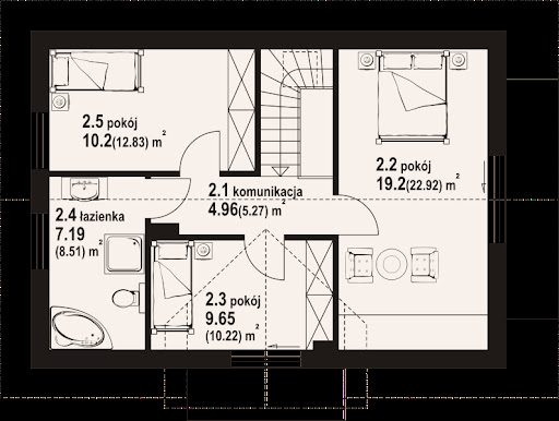 Hebdów a3 dws - Rzut poddasza