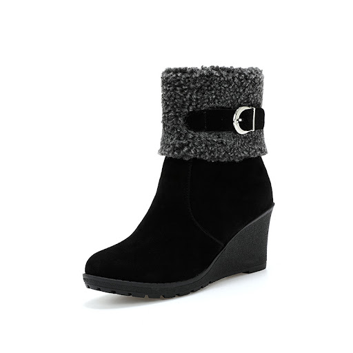 Title 2, Ladies Wedge Suede Side Zip Mid Boots. Stylish ...