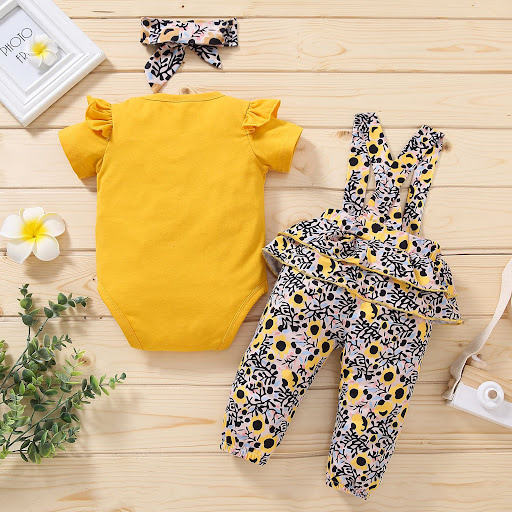 Title 3, Newborn toddler baby girls clothes set, short s...