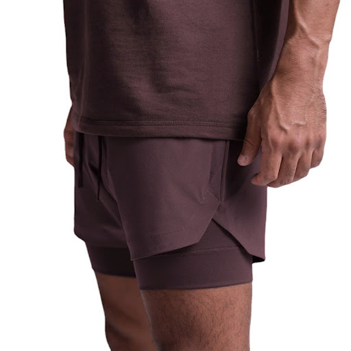 Title 6, Mens Sports Casual Shorts Double Layer False T...