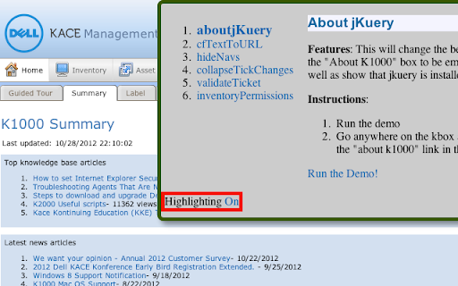 Kbox javascript demo