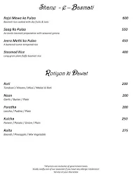 Surya Villas - Le Meridien Jaipur menu 6