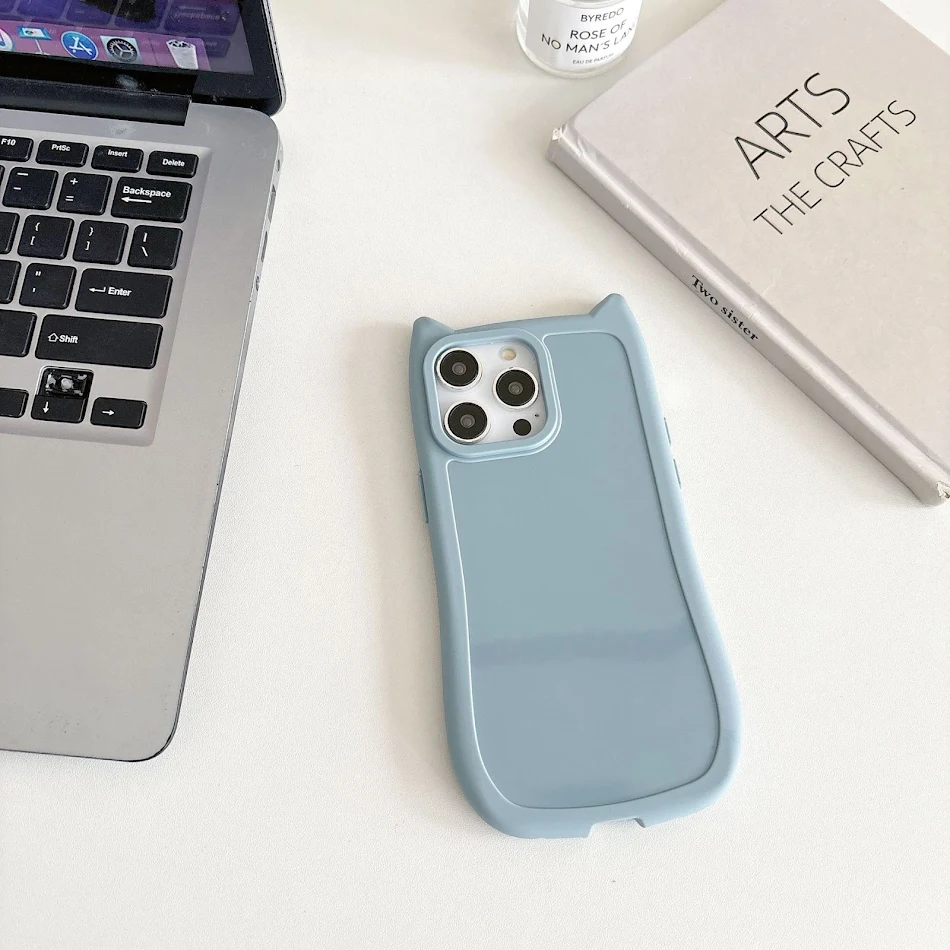 Katzenohren Handyhülle für 16 aus Silikon Schutzhülle Einfaches Nischen-Design Hochwertiger Schutz für Ihr Telefon und ein Stilvolles Aussehen.