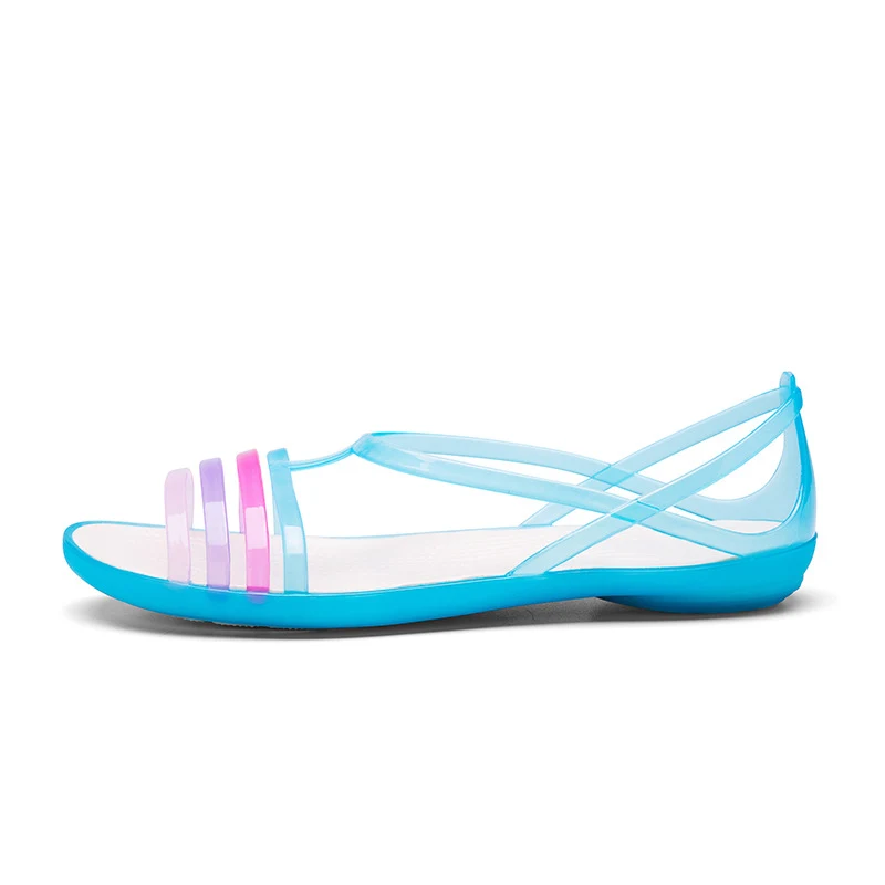 Chinelos Jelly Novos de Primavera e Verão Femininos TPU Planos Antiderrapantes Sandálias Vazadas Fashion Conforto e Estilo para o Verão