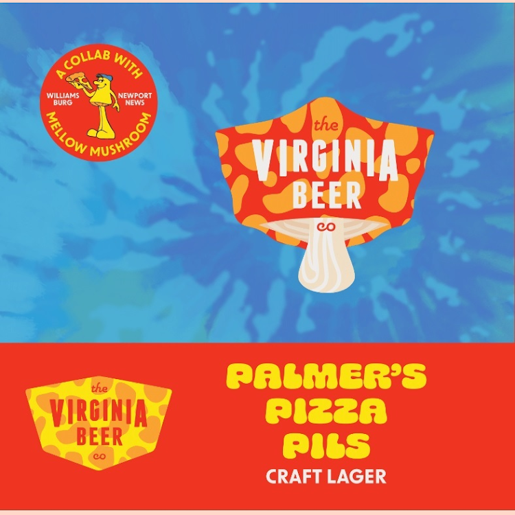 Logo of Virginia Beer Co. + Mellow Mushroom Palmer's Pizza Pils