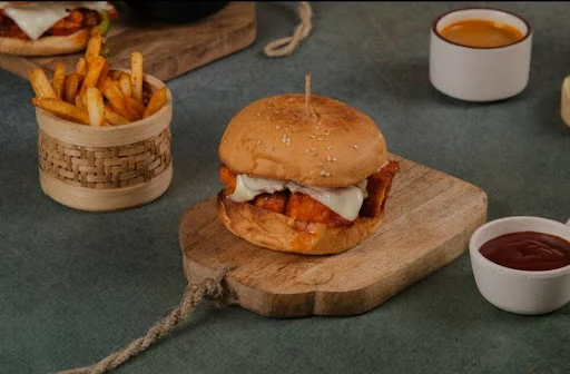 Ching Chang (Chineese) Chilly Paneer Burger