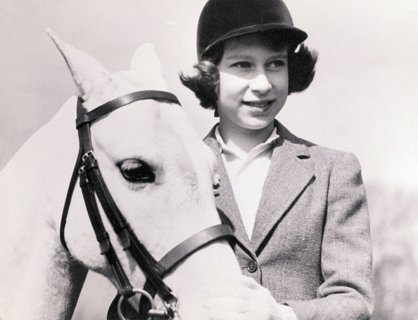 Crown Princess Elizabeth of Great Britain, later Queen Elizabeth, with her pony, at age 10. Picture: GETTY IMAGES