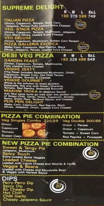 Pizza Galleria menu 