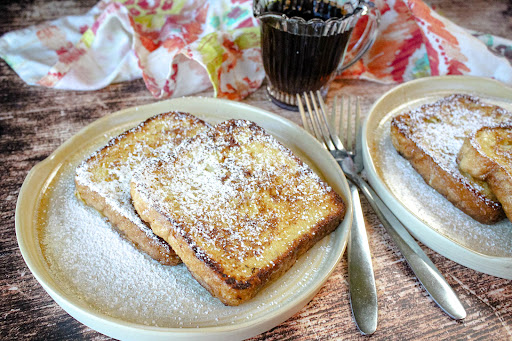 Two plates of Aunt GIna's French Toast.