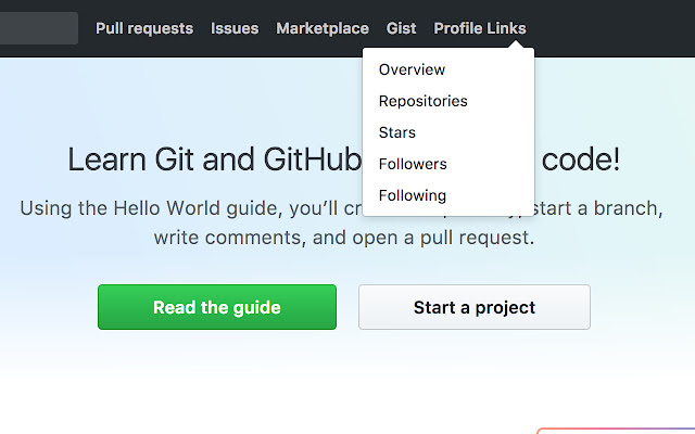 Github navigator profile links chrome extension