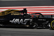 Haas F1 driver Kevin Magnussen testing at Barcelona.