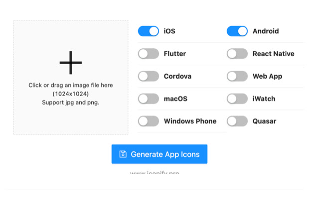 iconify.pro - generador de iconos de aplicaciones