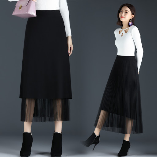 Title 1, Womens pleated mesh skirt, offering a stylish ...