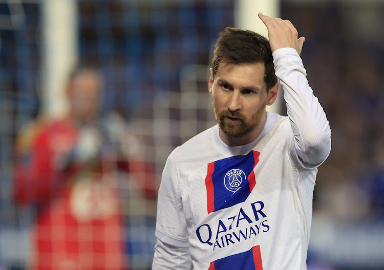 Paris St Germain’s Lionel Messi during the match against RC Strasbourg at Stade de la Meinau in Strasbourg, France, May 27 2023. Picture: PASCAL ROSSIGNOL/REUTERS