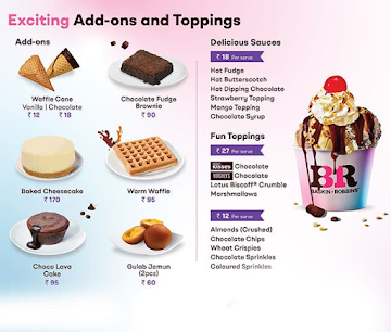 Baskin Robbins menu 