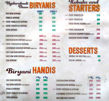 Biryani Blues menu 