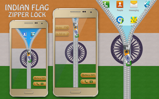 Indian Flag Zipper Screen Lock