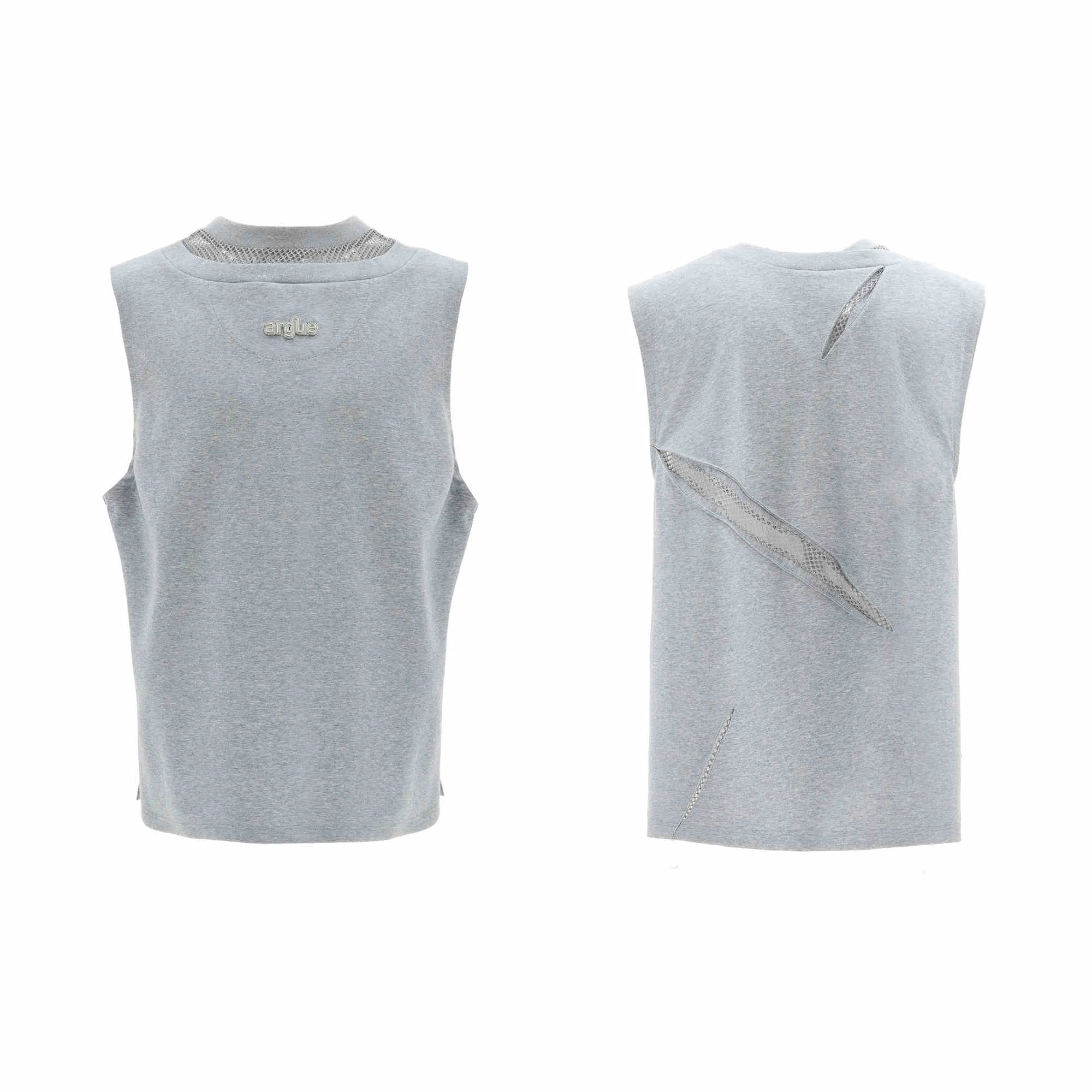 Title 3, Niche 3D Cutting Hollow Mesh Sleeveless Vest Si...