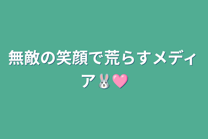 「無敵の笑顔で荒らすメディア🐰🩷️」のメインビジュアル