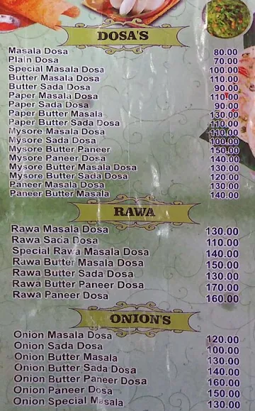 Dosa Corner menu 