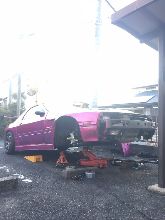 RX-7のロアアームブッシュ交換・ナックル交換・フロントタイヤ交換・FC3S・四国行きますに関するカスタム事例の投稿画像4枚目