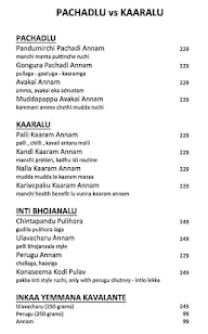 Pachadlu Vs Kaaralu menu 2