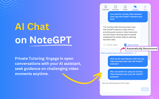 NoteGPT: YouTube & Web Summary with ChatGPT