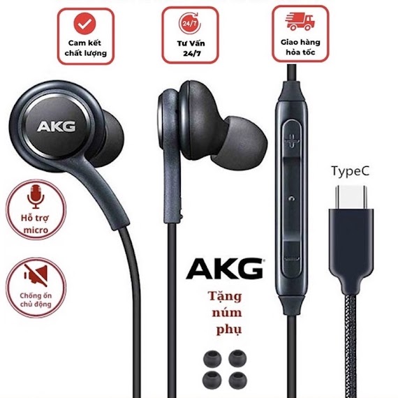 Tai Nghe Có Dây Type C Nhét Tai Chống Ồn Có Mic In Ear Cho Pc Và Các Dòng Điện Thoại