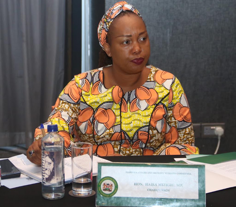 Disapora Committee chairperson and Taita Taveta MP Lydia Haika during a meeting in Nairobi, February, 24, 2023.