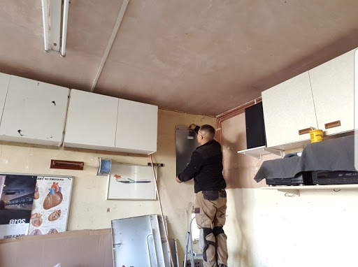 Boiler being installed with new pipework