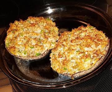 Crab Imperial stuffed portobellos