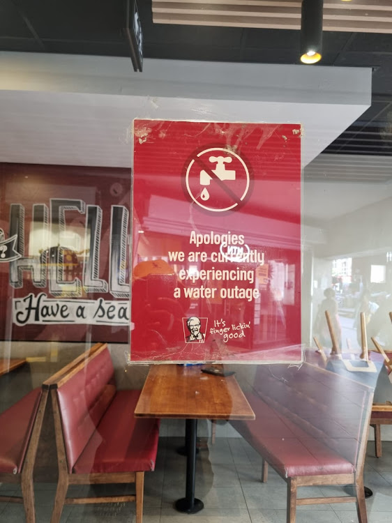 The KFC franchise in Govan Mbeki has closed its doors for 10 days due to a water outage