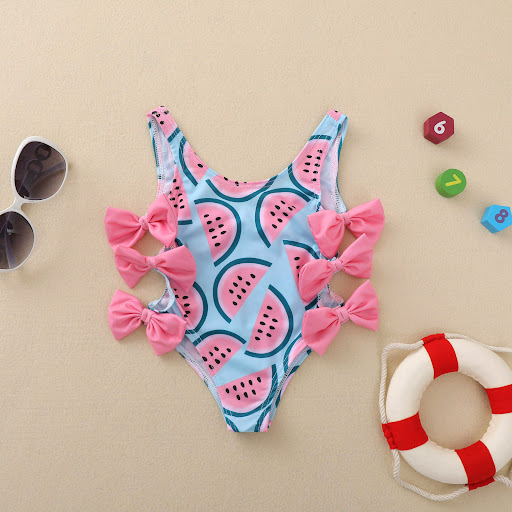 Title 5, Girls swimsuit, cute one-piece watermelon prin...