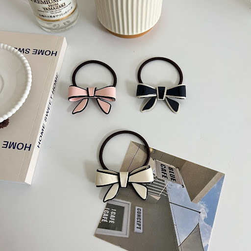 Title 1, French Retro Acetate Bowknot Hair Ring for styl...